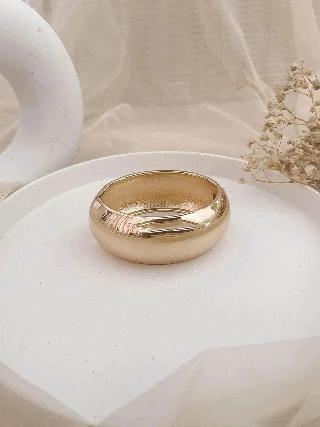 Wide Heavy Polished Bangle Bracelet