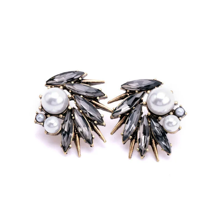 Women Irregularity Simulated Pearl Spike Stud Earrings Fashion Jewelry