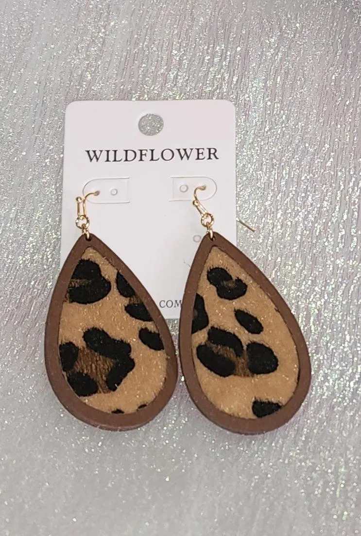 Wood Teardrop Earrings